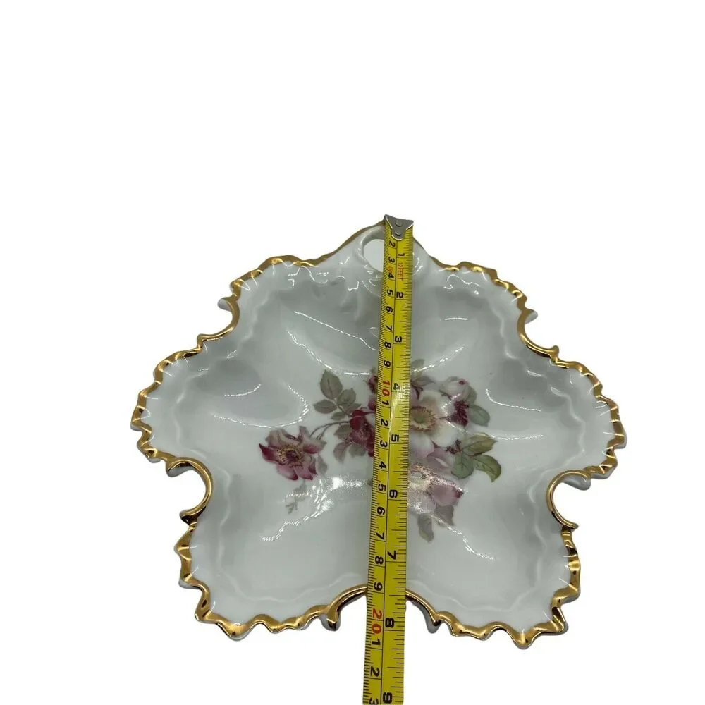 Trinket Nut Dish Vintage Gerold Porzellan Tettau Bavari Floral West Germany